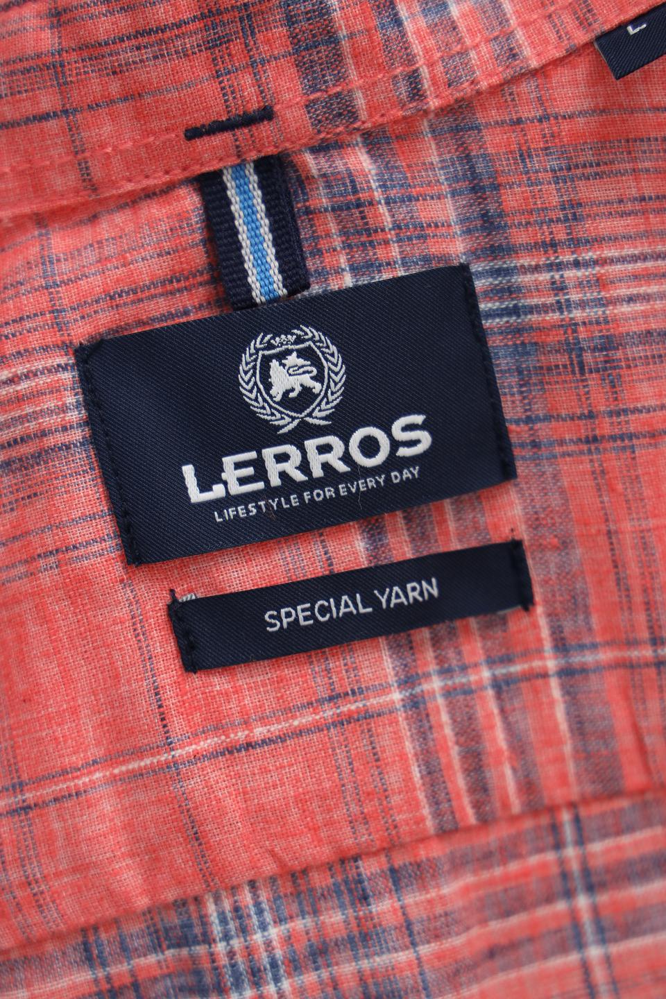 Рубашка кр Lerros клетка оранжевый
