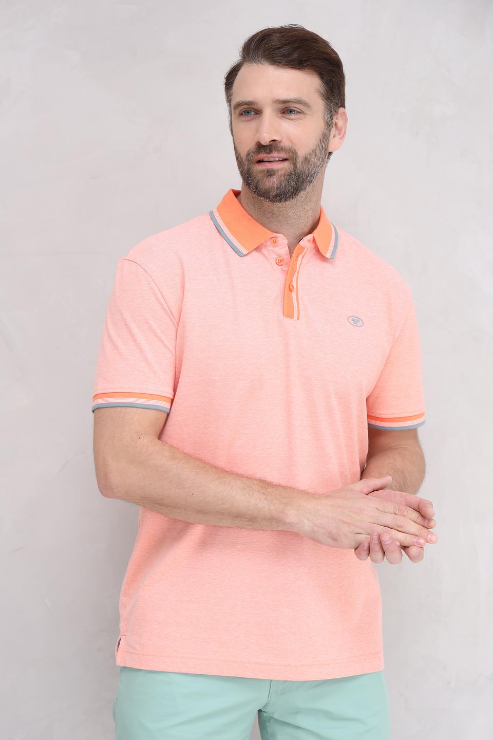 Поло Tom Tailor персиковое с отделкой