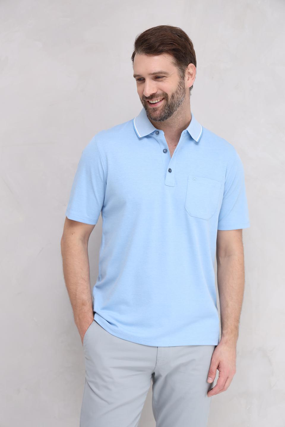 Поло Casa Moda голубое с кантом