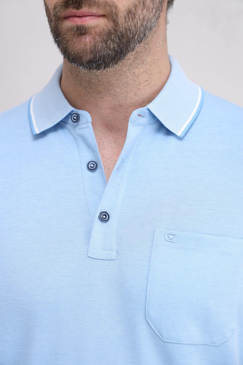 Поло Casa Moda голубое с кантом