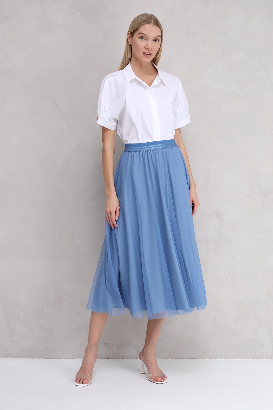 Юбка You Just White плиссе голубая