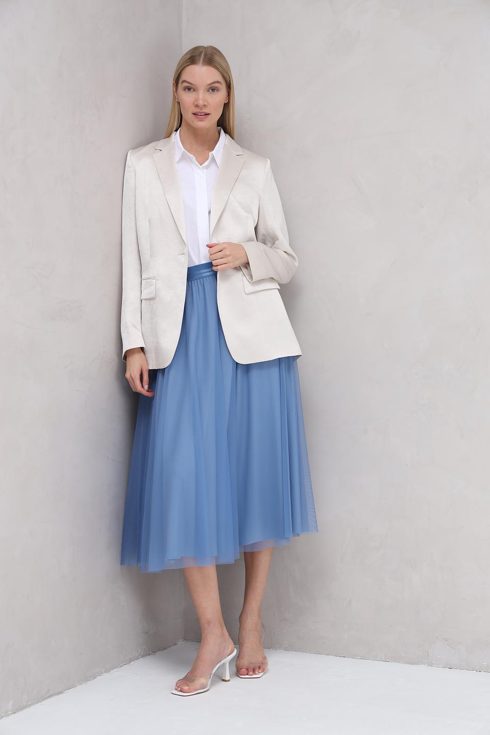 Юбка You Just White плиссе голубая