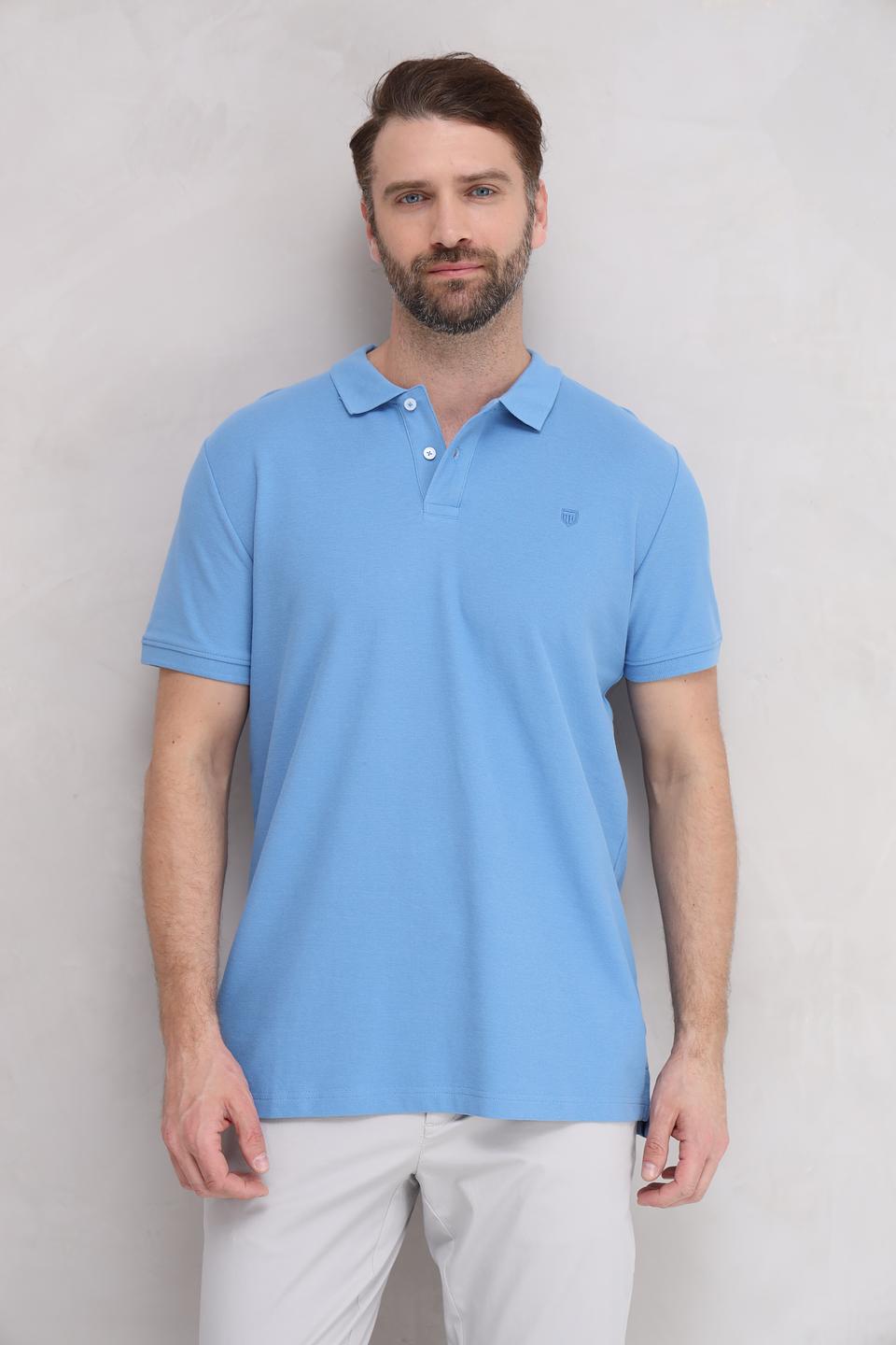 Поло Basefield голубое