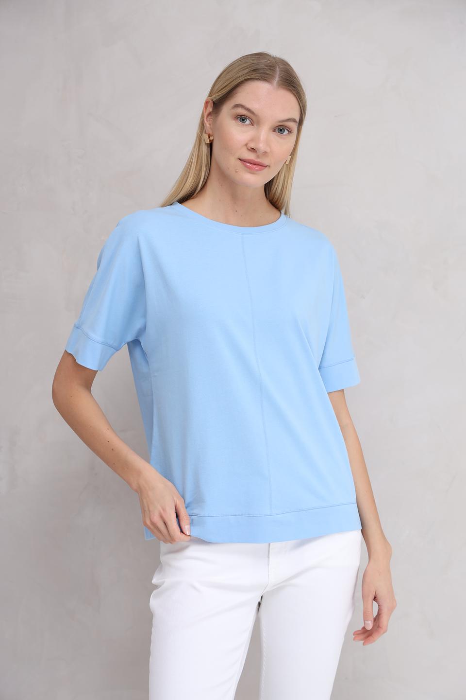 Футболка Olsen голубая с рукавом 3/4