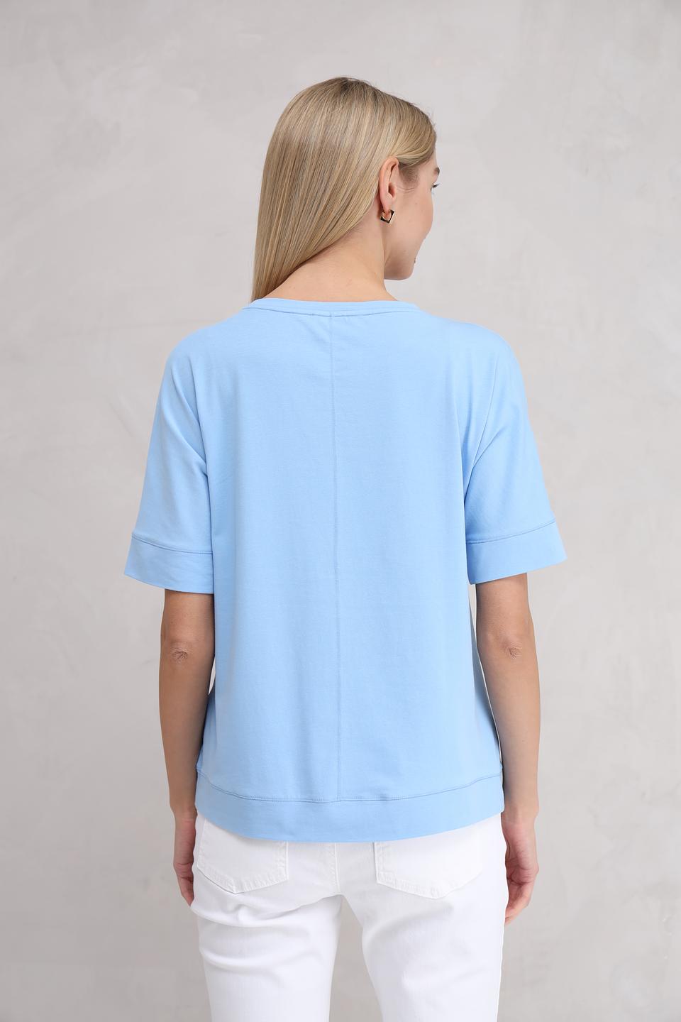 Футболка Olsen голубая с рукавом 3/4