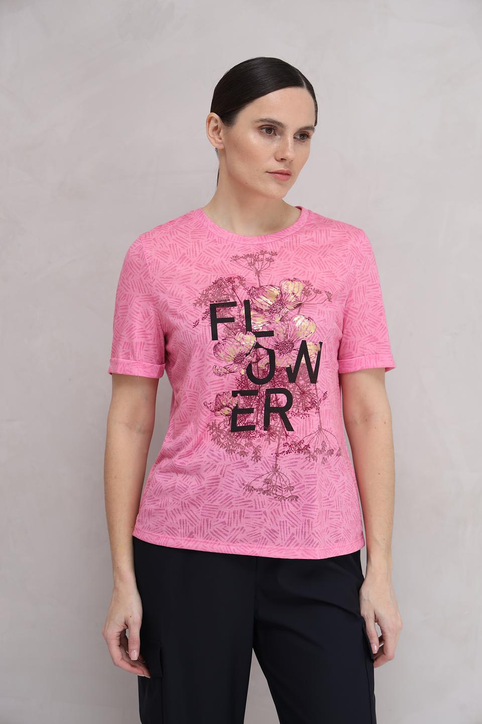 Футболка Gerry Weber с принтом Flower розовый