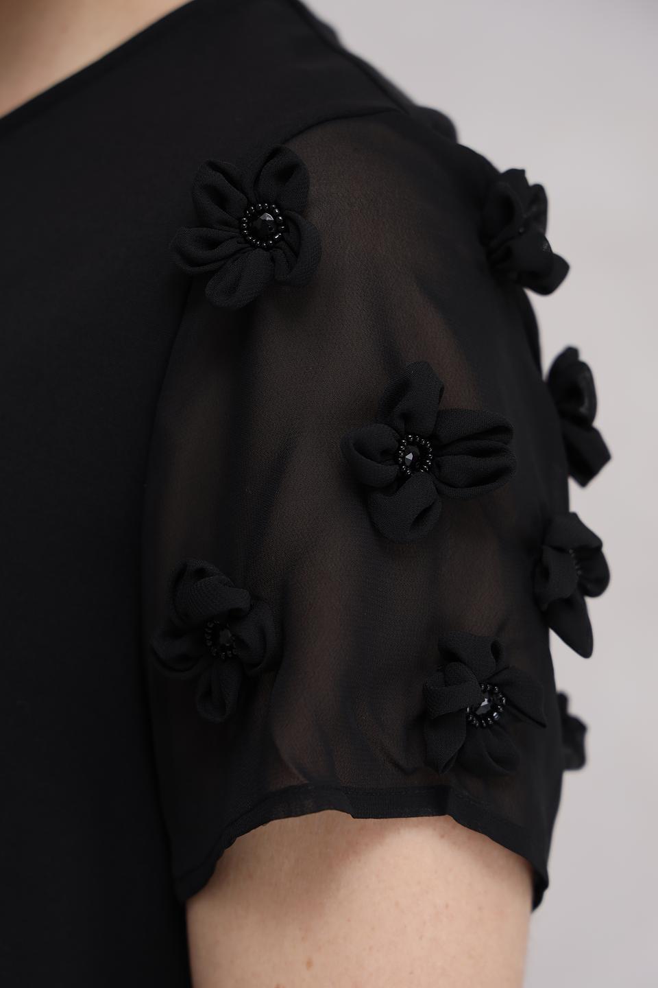 Блуза Taifun с рукавами-фонариками чёрная