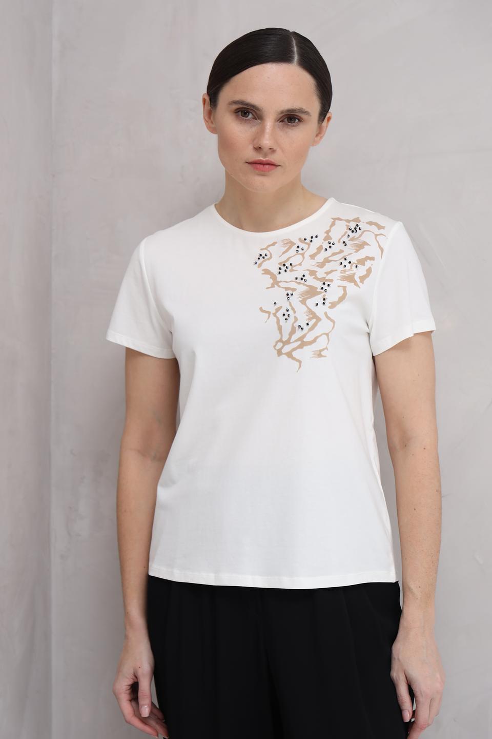 Футболка Taifun с вышивкой белая