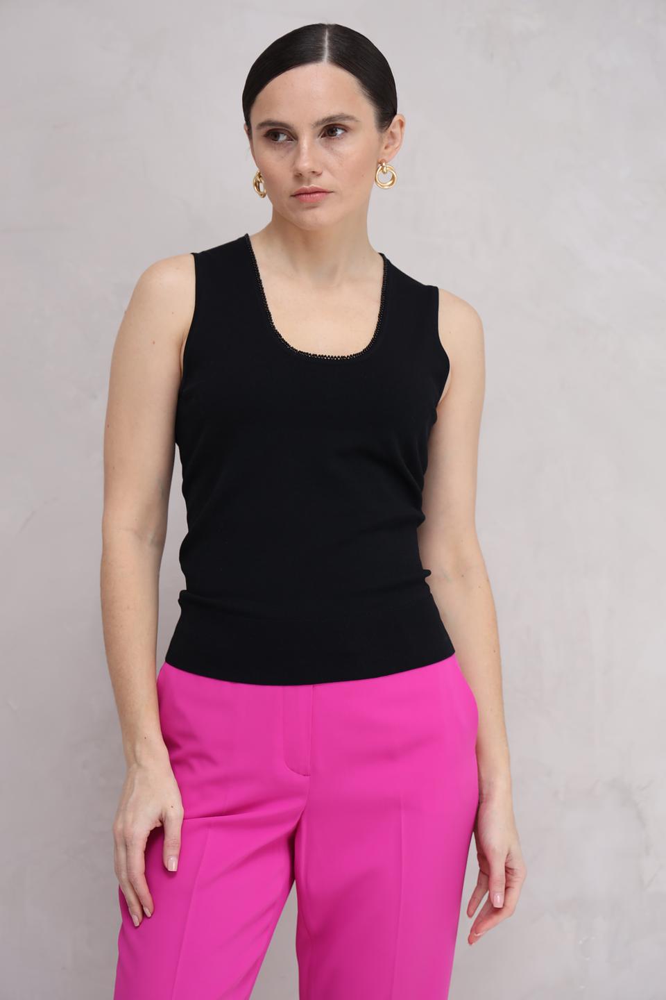 Топ Taifun чёрный с декором