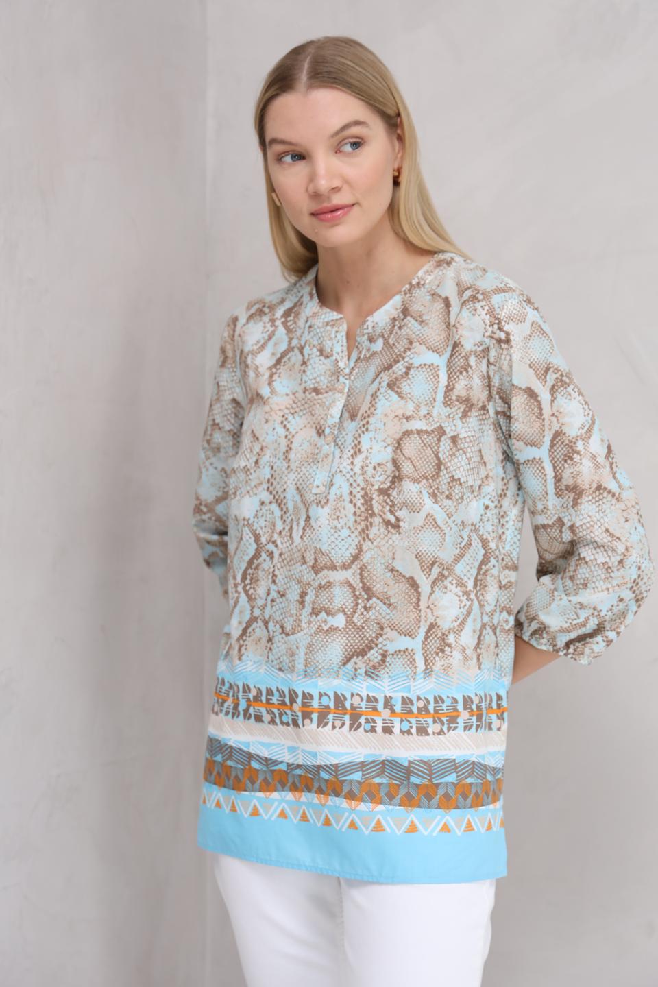 Блуза Lebek с принтом рептилия