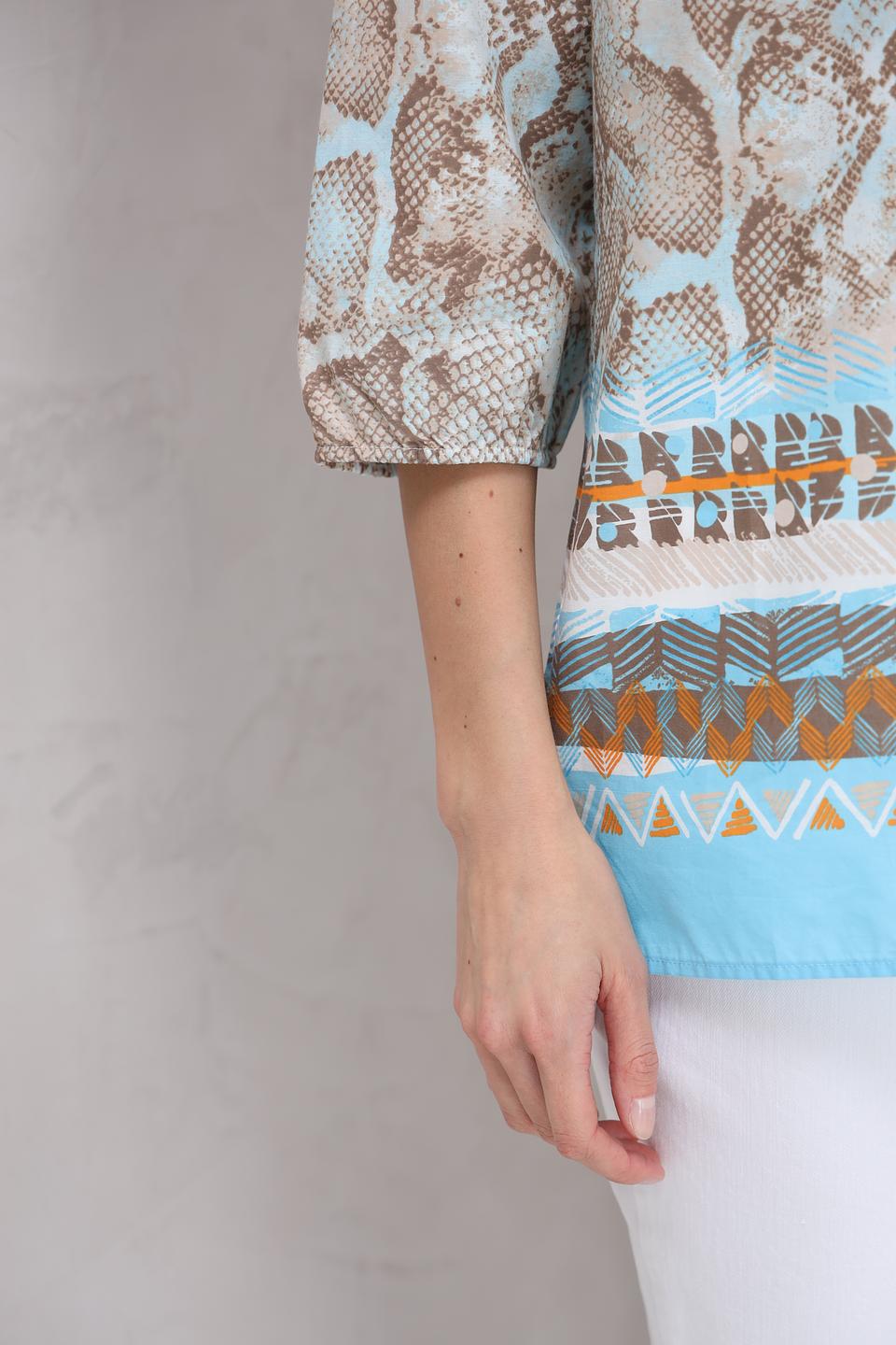 Блуза Lebek с принтом рептилия