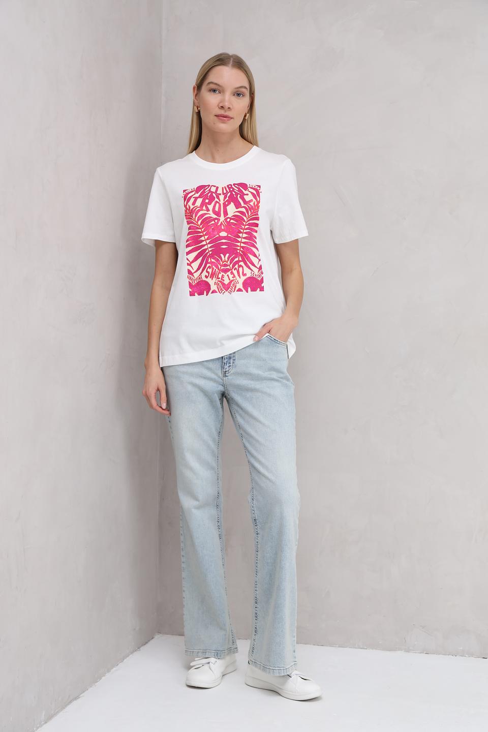 Футболка Oui с тропическим принтом