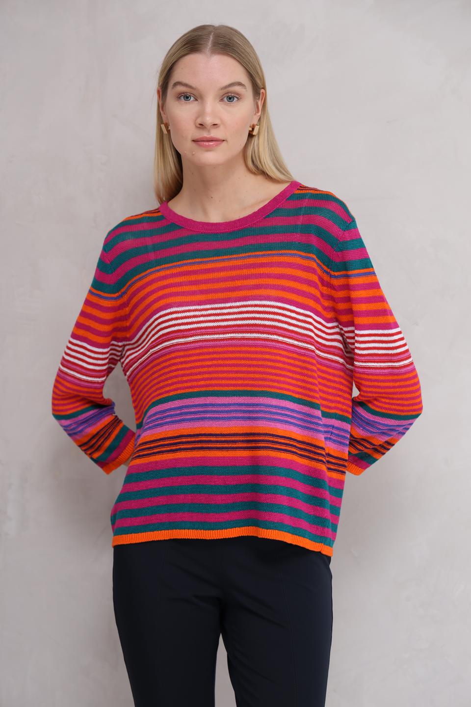 Пуловер Oui в полоску