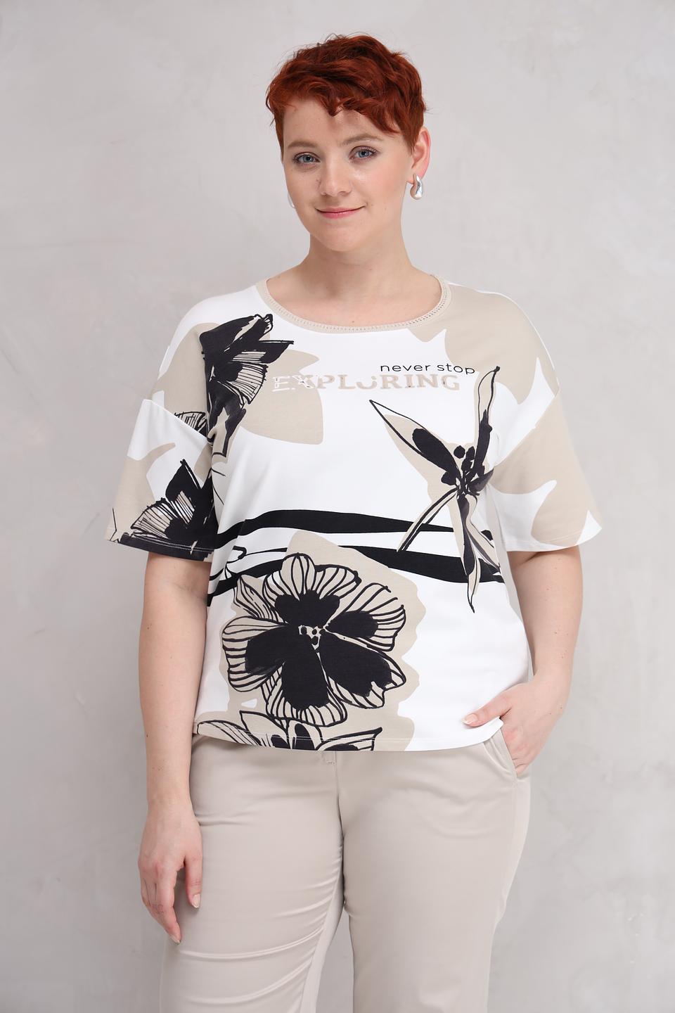 Футболка Lecomte с цветочным принтом