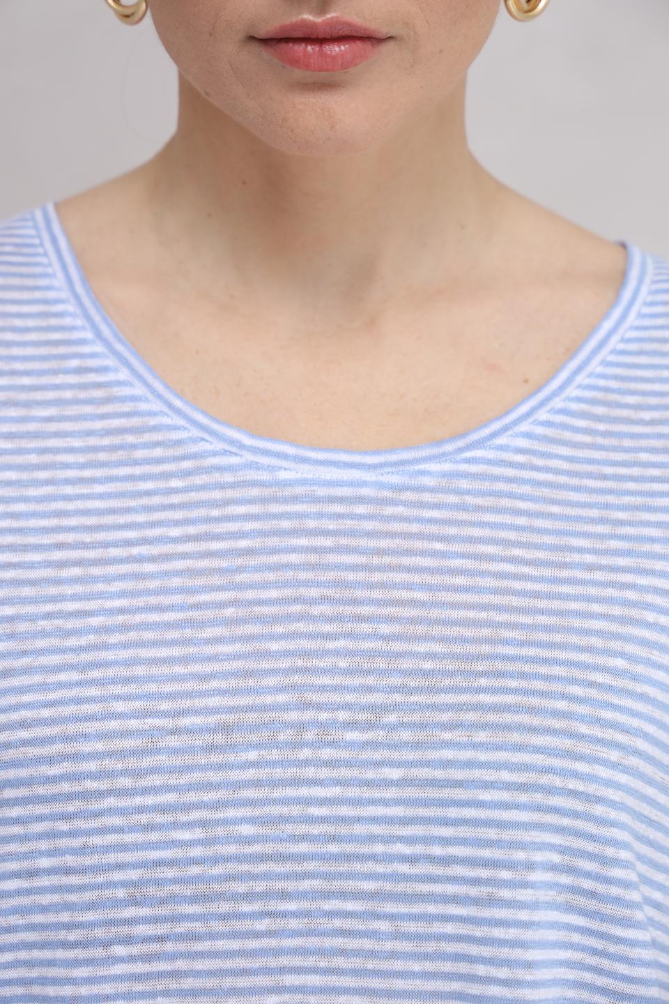 Футболка Oui в полоску голубую