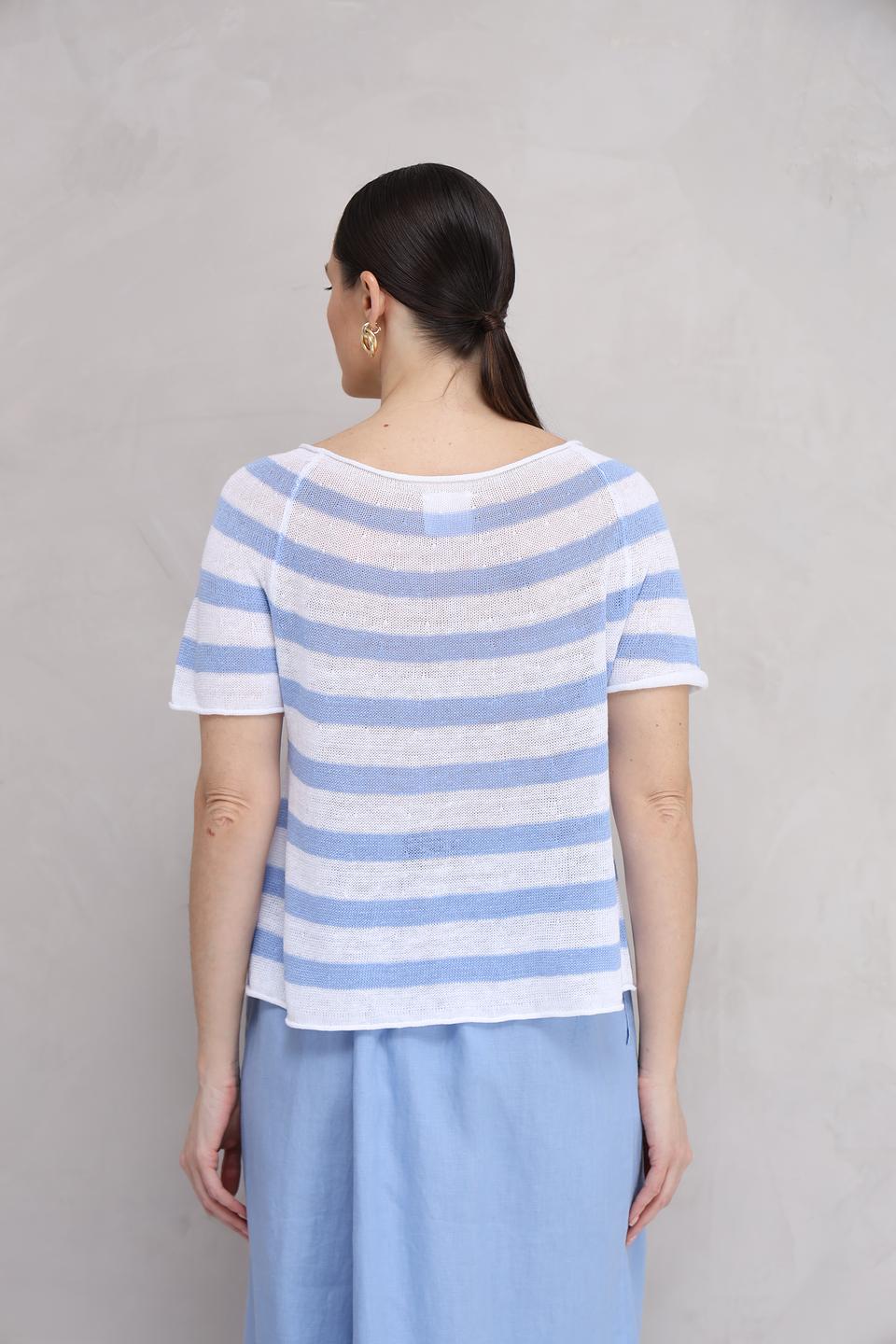 Футболка Oui в полоску голубой