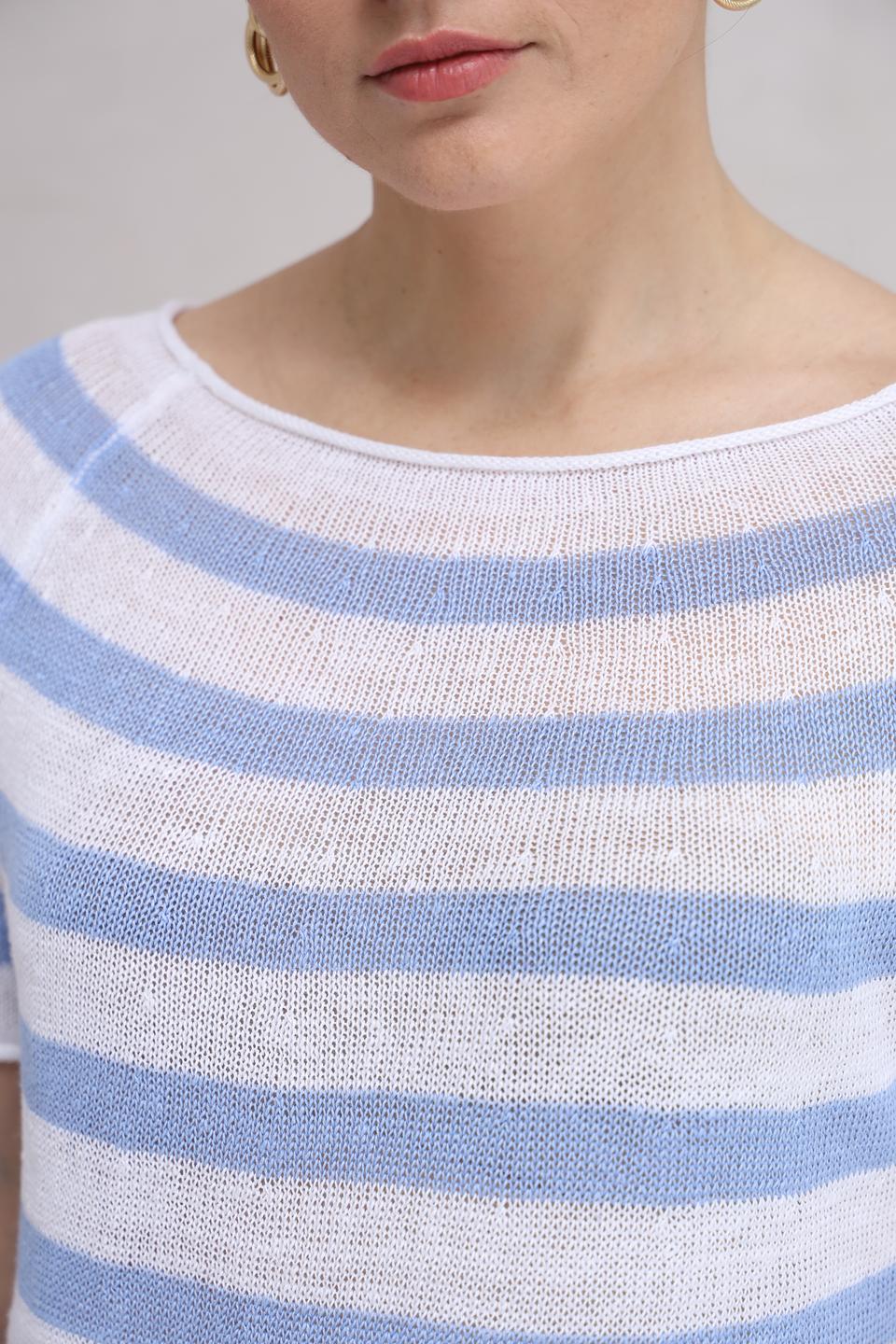 Футболка Oui в полоску голубой