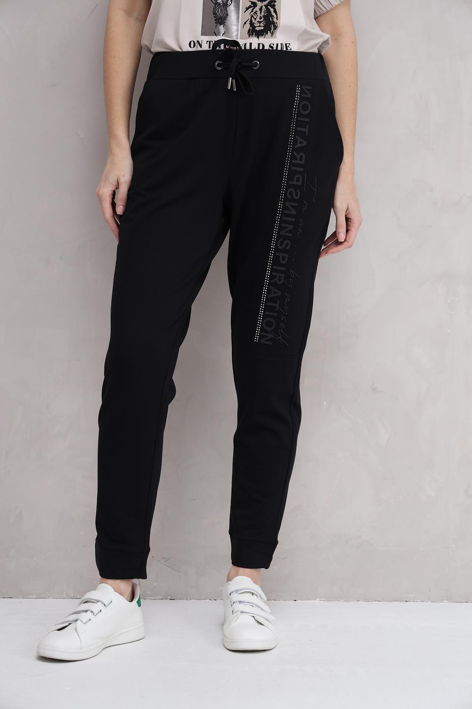 Брюки Monari чёрные с логотипом