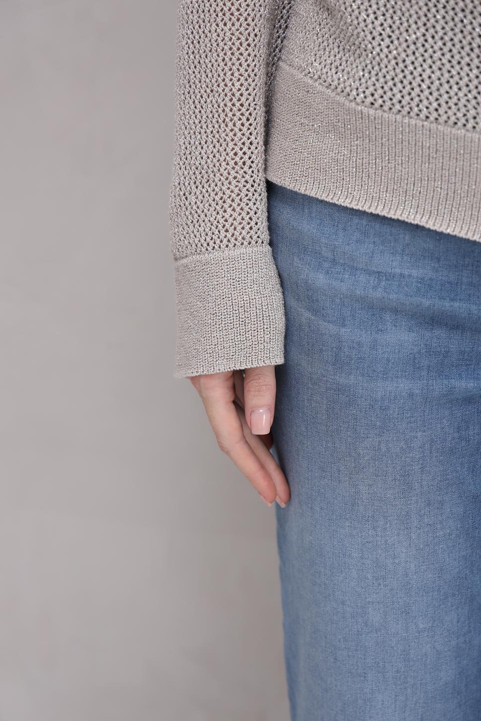 Пуловер Monari с вырезом бежевый