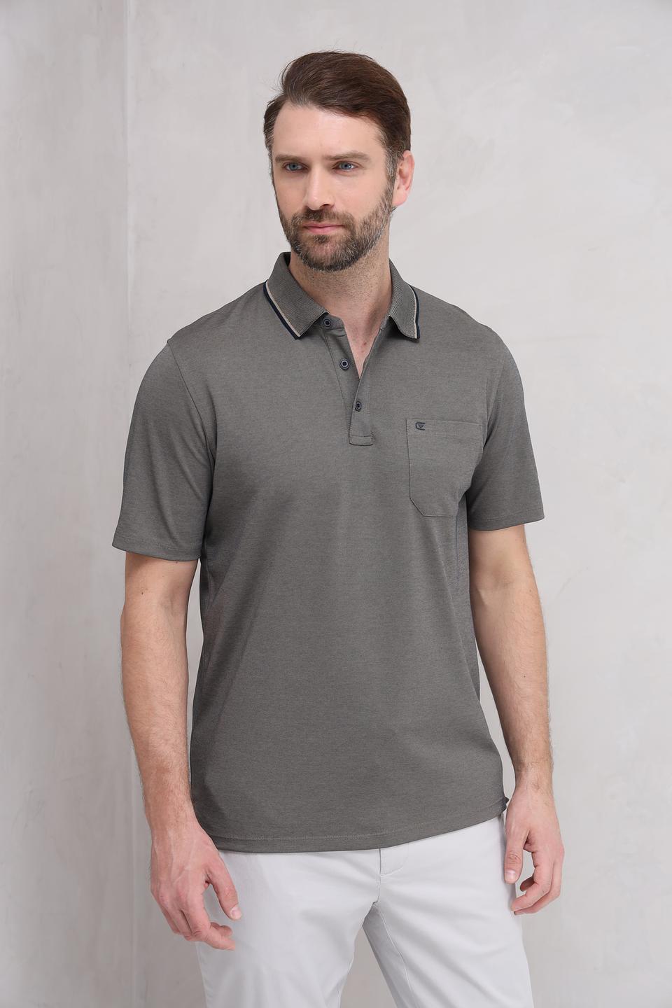 Поло Casa Moda с карманом оливковое