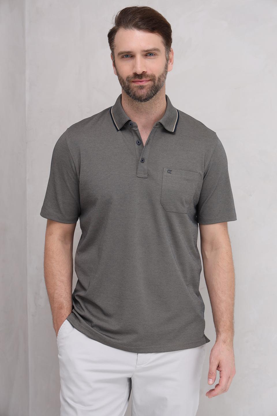 Поло Casa Moda с карманом оливковое