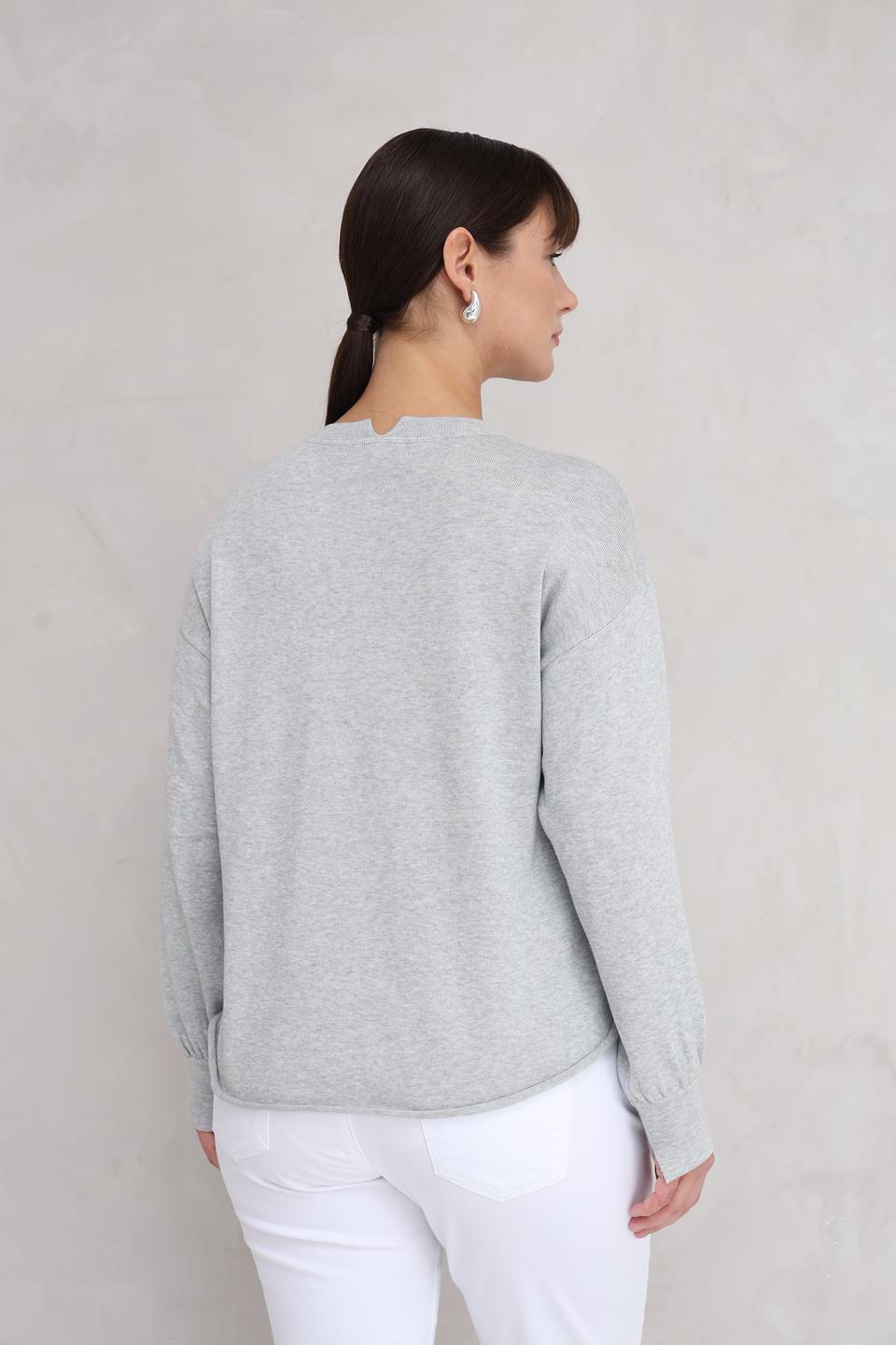 Пуловер Repeat серый меланж