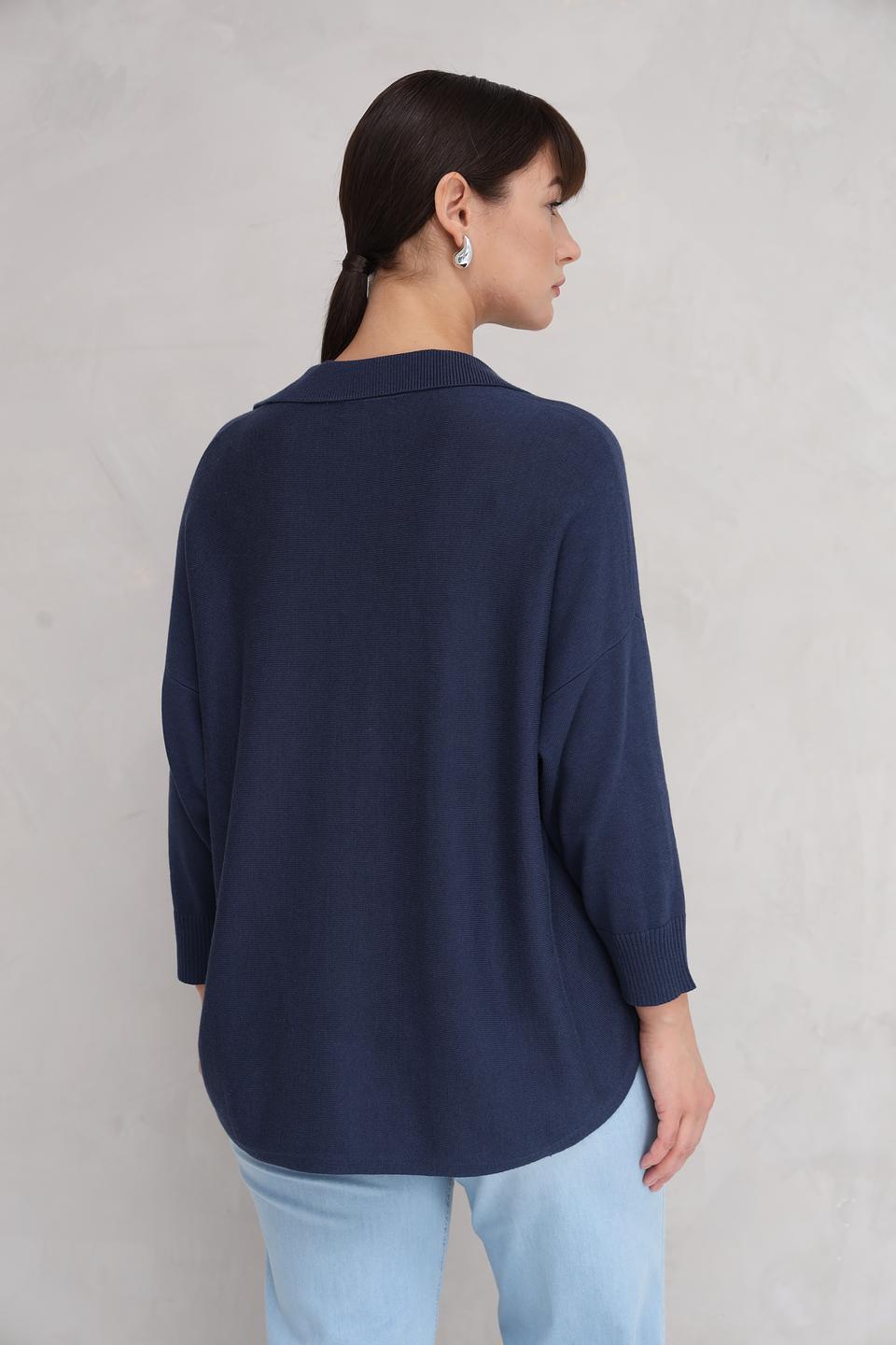 Пуловер Repeat с капюшоном синий