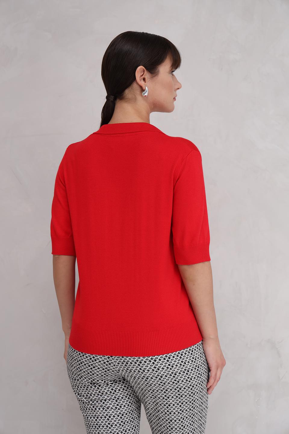 Пуловер Bugatti красный с воротником-поло