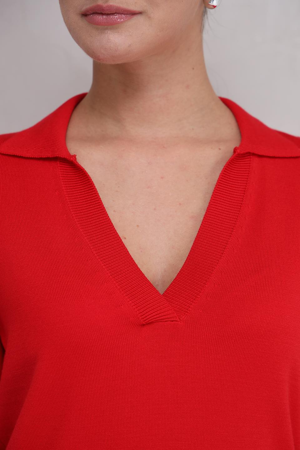 Пуловер Bugatti красный с воротником-поло