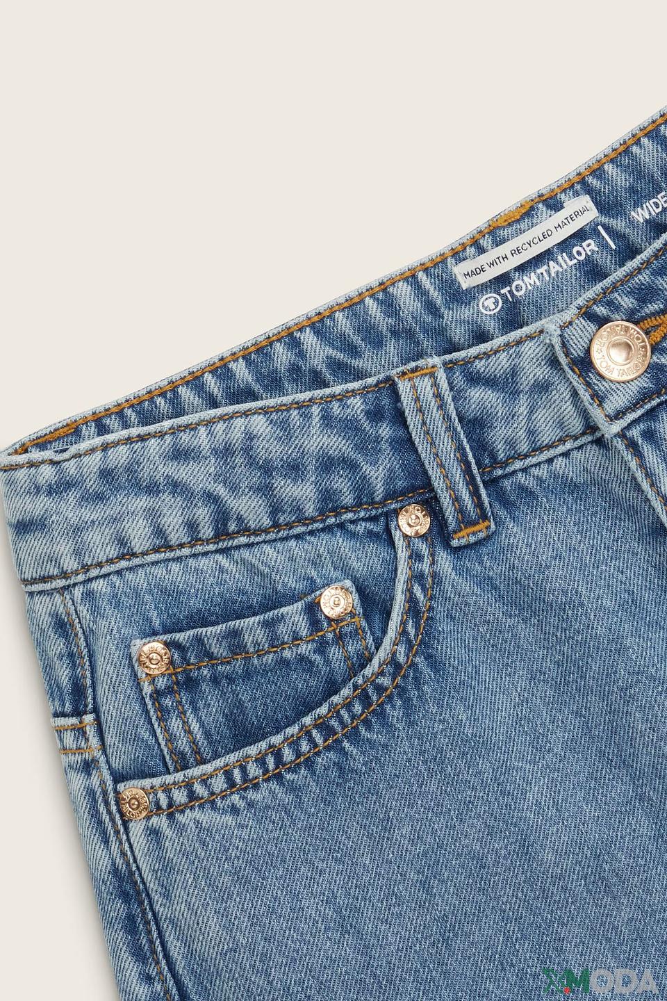 Джинсы Tom Tailor дев. широкие голубые