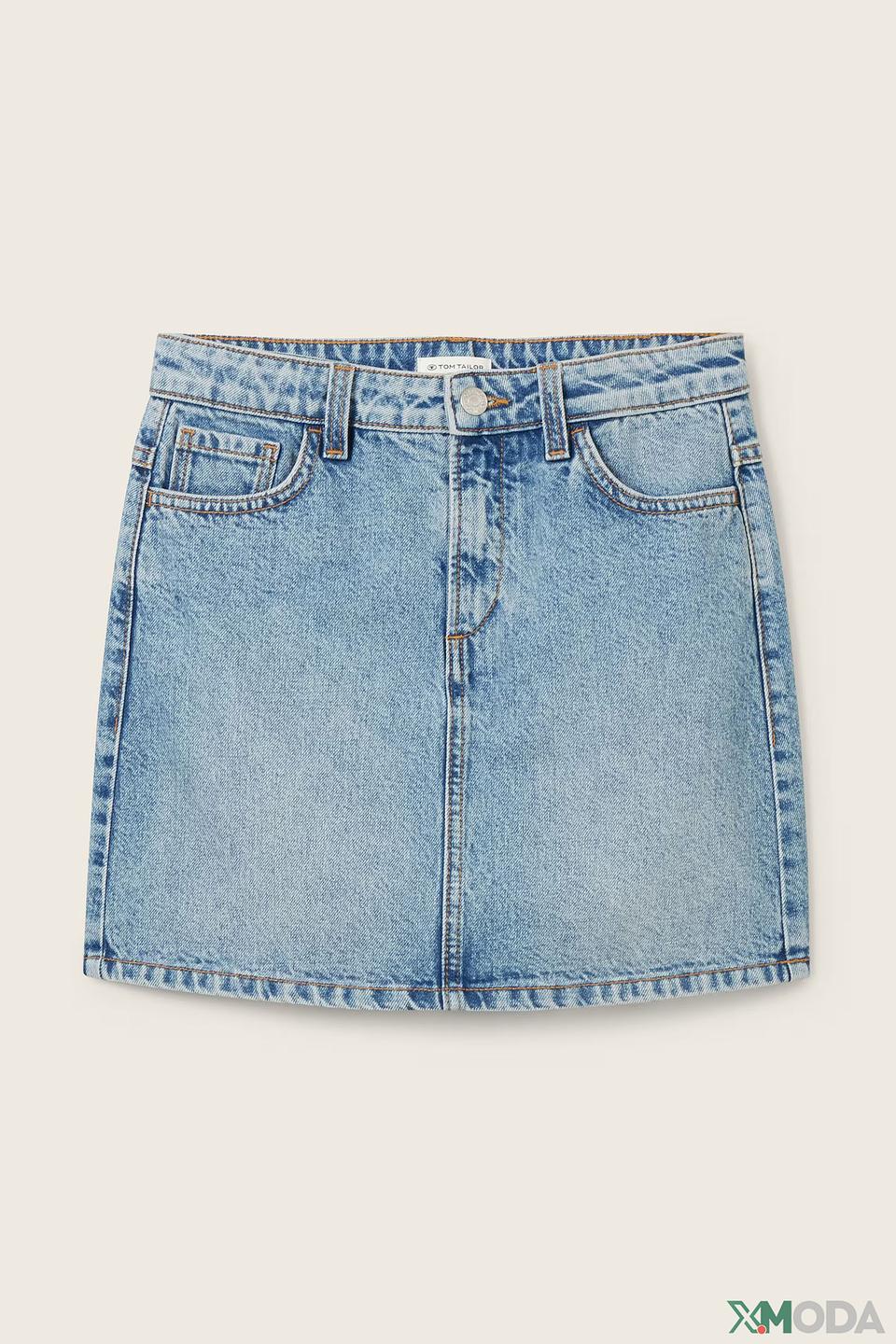 Юбка Tom Tailor дев. джинсовая голубая