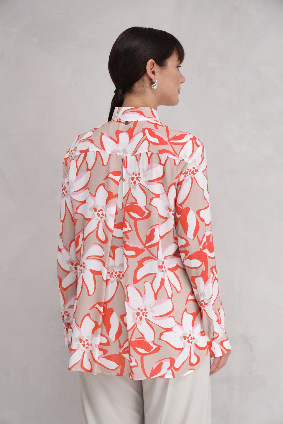 Рубашка You Just, белый, цветочный принт