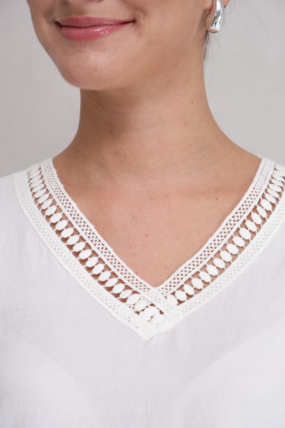 Блуза SE Stenau с кружевом белый