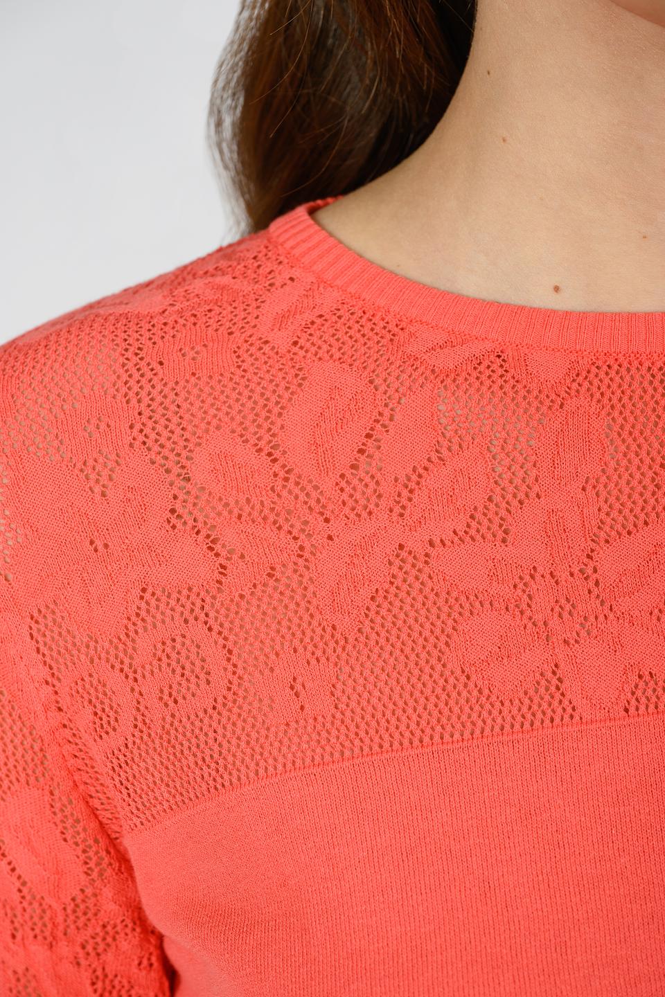 Джемпер Giorgio Grati оранжевый с ажурными вставками