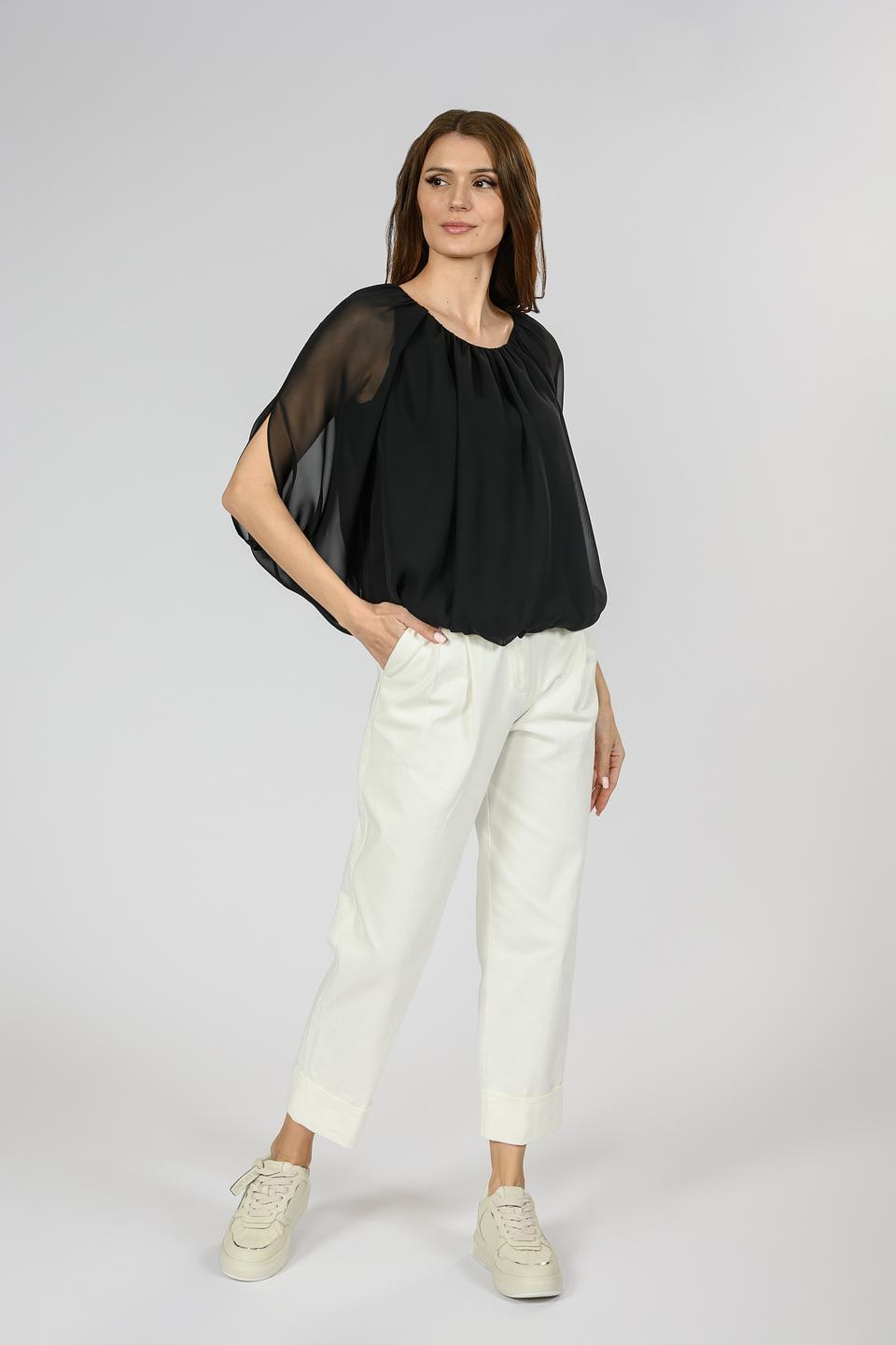 Блуза Giorgio Grati с рукавами-крыльями чёрная