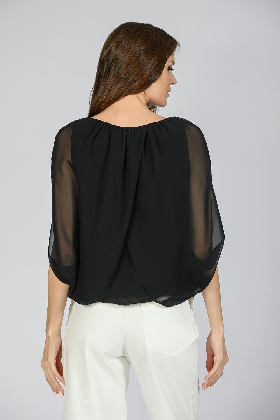 Блуза Giorgio Grati с рукавами-крыльями чёрная