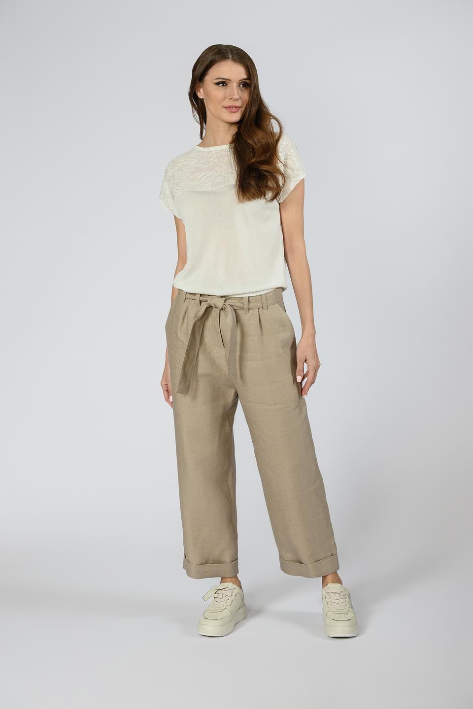 Брюки Giorgio Grati лен бежевые