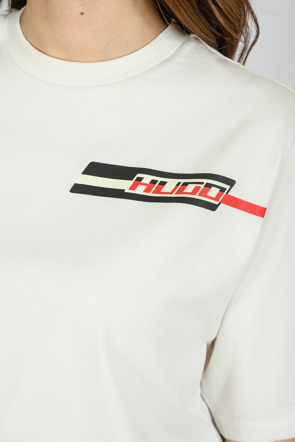 Футболка Hugo женская укороченная белая