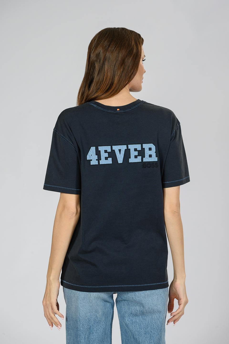 Футболка Boss Orange с логотипом темно-синяя