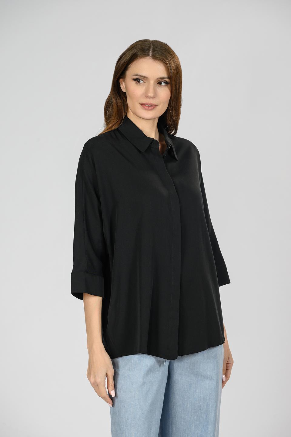 Блуза Emka женская черная с 3/4 рукавом