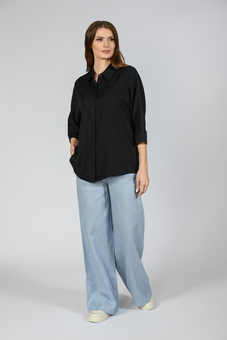 Блуза Emka женская черная с 3/4 рукавом