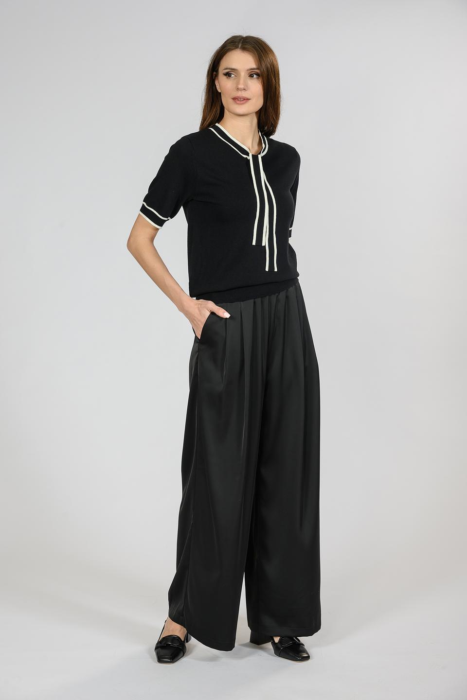 Футболка Emka женская с завязками чёрная