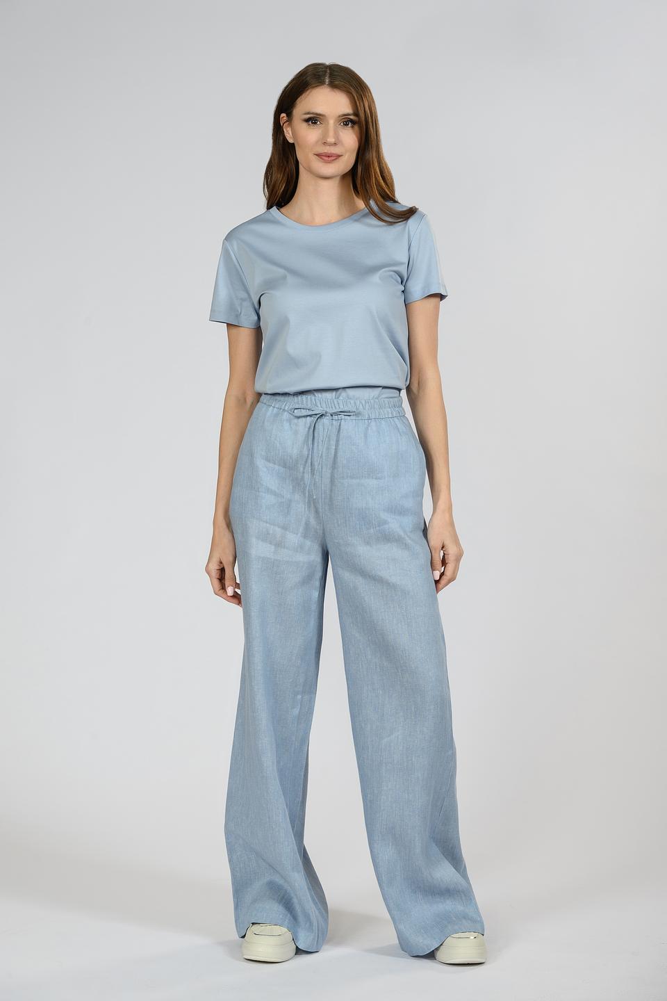 Брюки Emka лен голубой