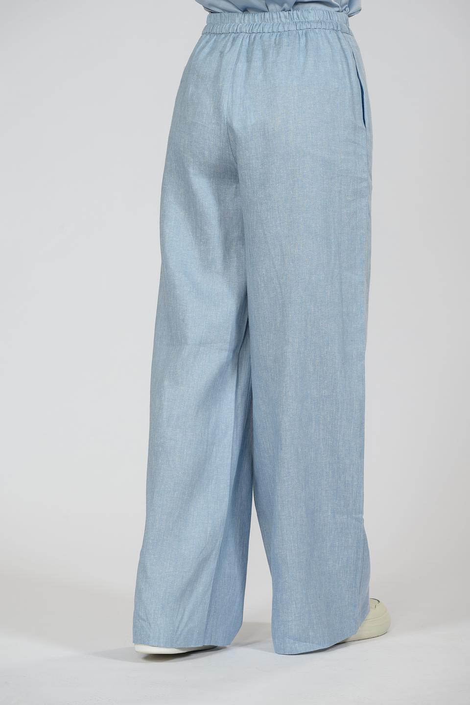 Брюки Emka лен голубой