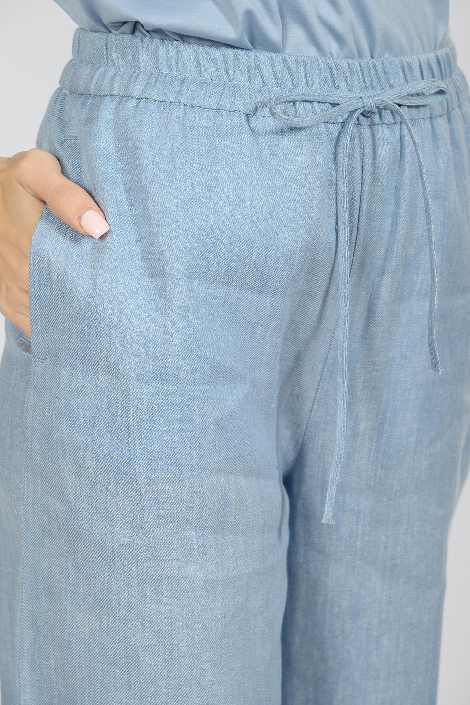 Брюки Emka лен голубой