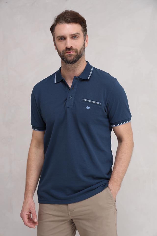 Поло Granchio синее с полоской