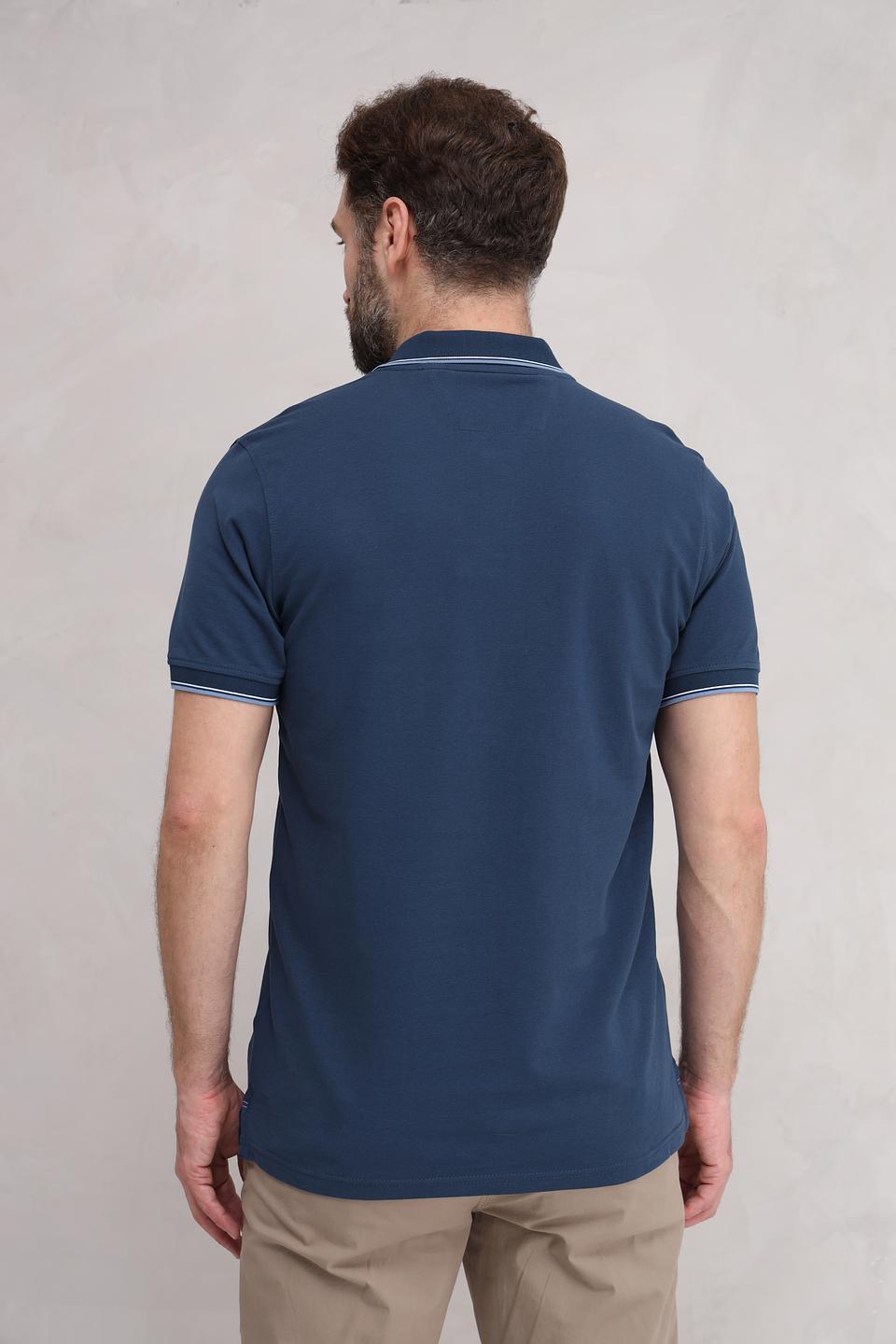 Поло Granchio синее с полоской