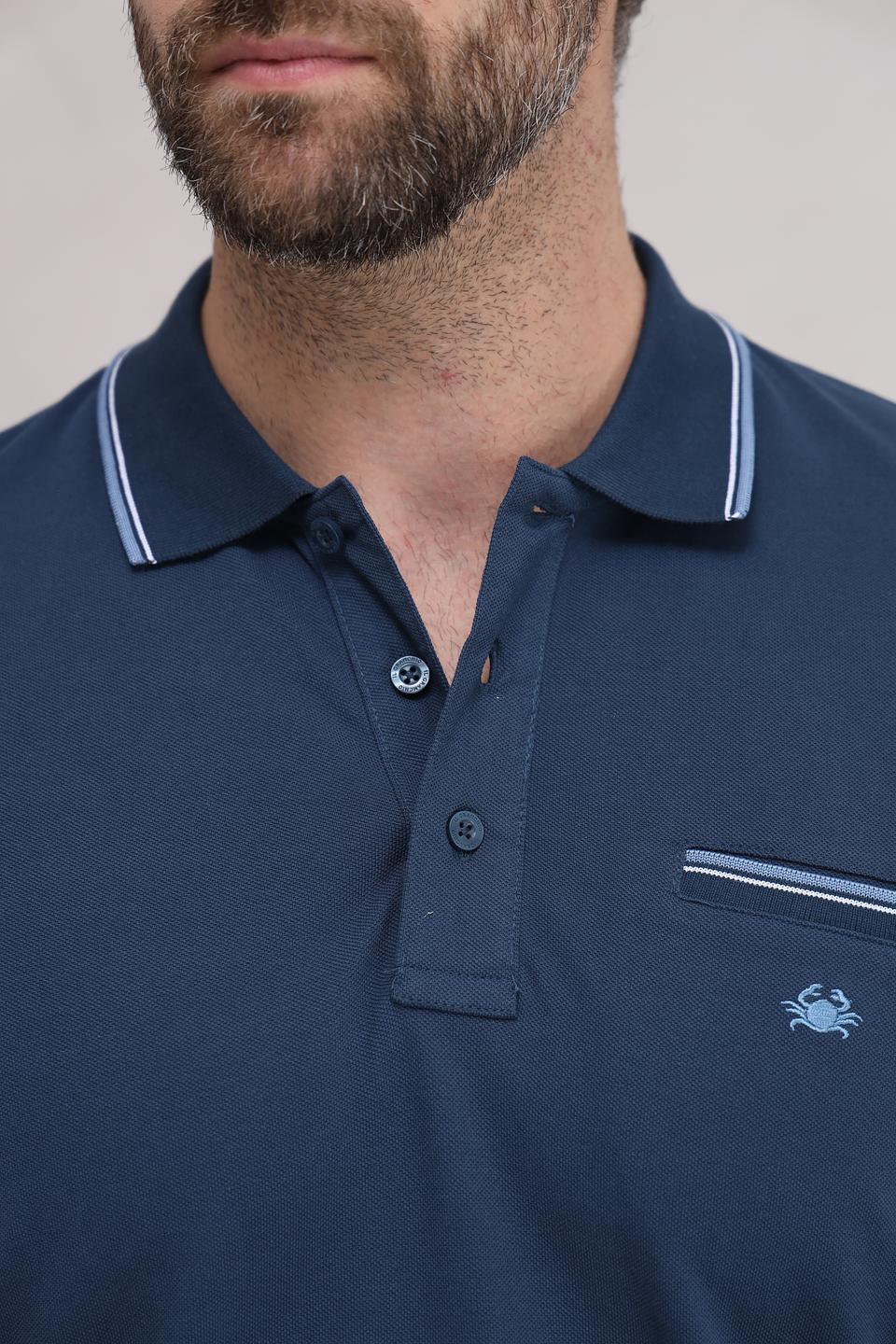 Поло Granchio синее с полоской