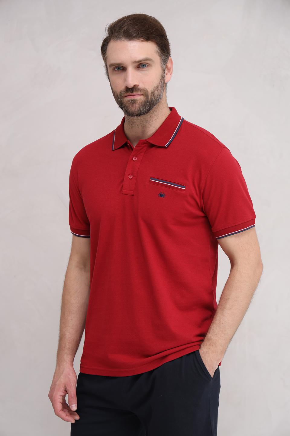 Поло Granchio красный с полоской
