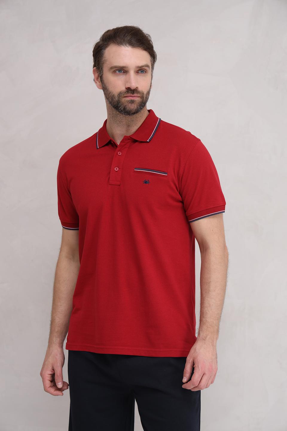 Поло Granchio красный с полоской